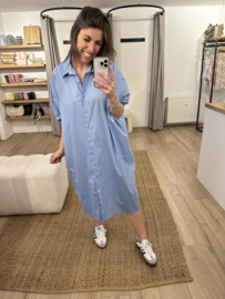 Cotton blouse dress Azzurro - blue light