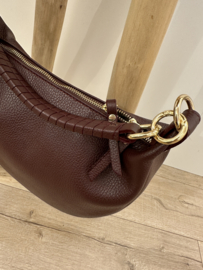 Leather chique bag - bordeaux