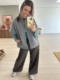 Shortsleeve zip cardigan Azzurro - grey