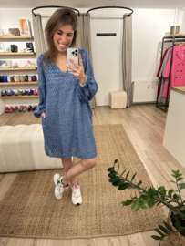 Party puff pocket dress Azzurro - blue