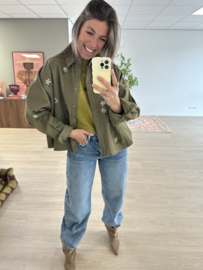 Flower oversized jacket Azzurro - army green