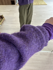 Knitted button cardigan - purple