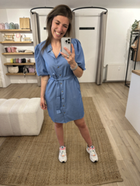 Puff jeans dress Azzurro - blue