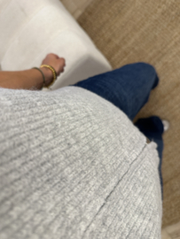 Zip knitted spencer Azzurro - grey light