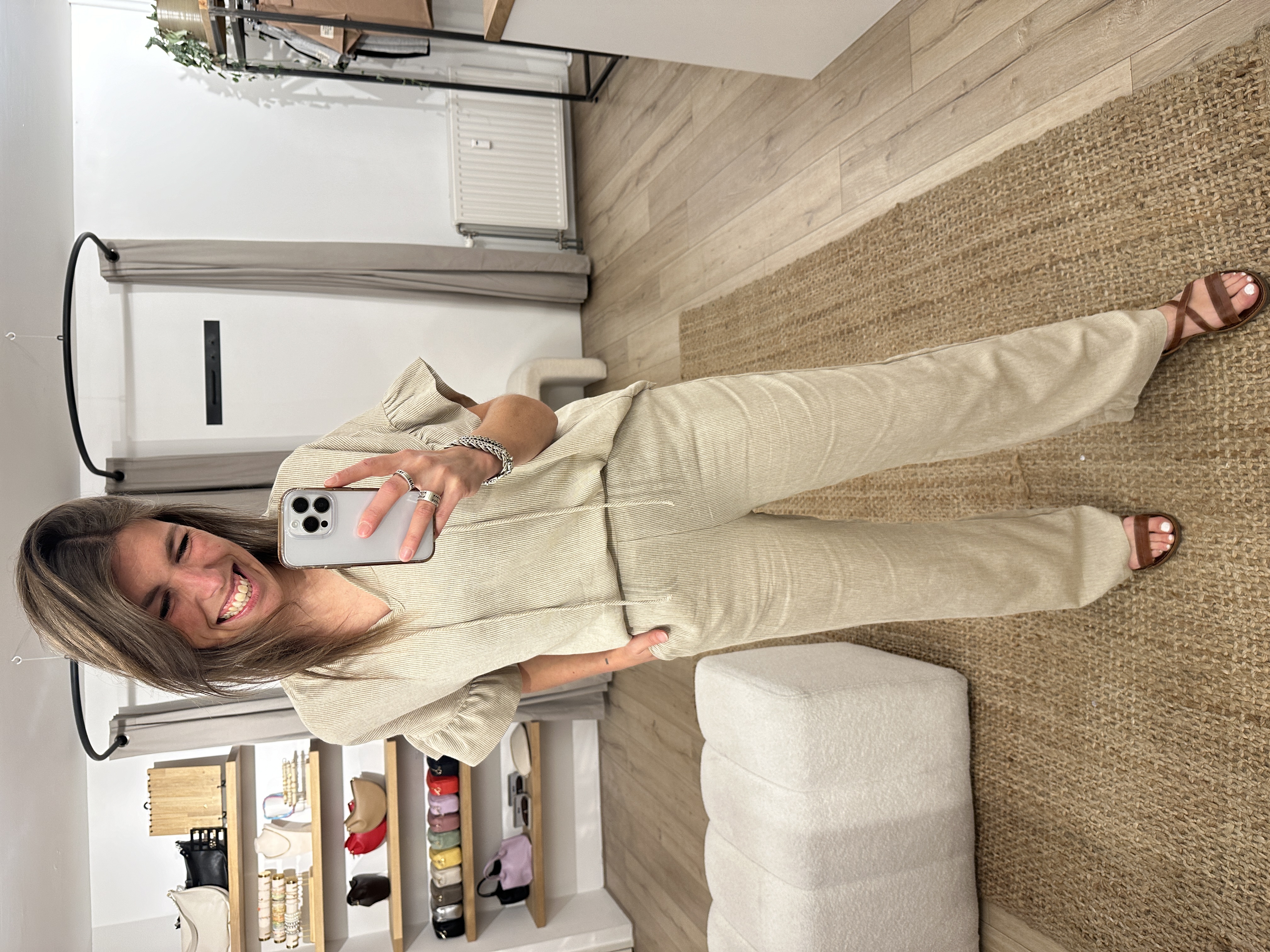 Stripe pants Azzurro - beige