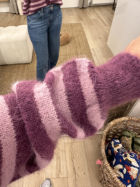 Stripe alpaca cardigan Azzurro - purple