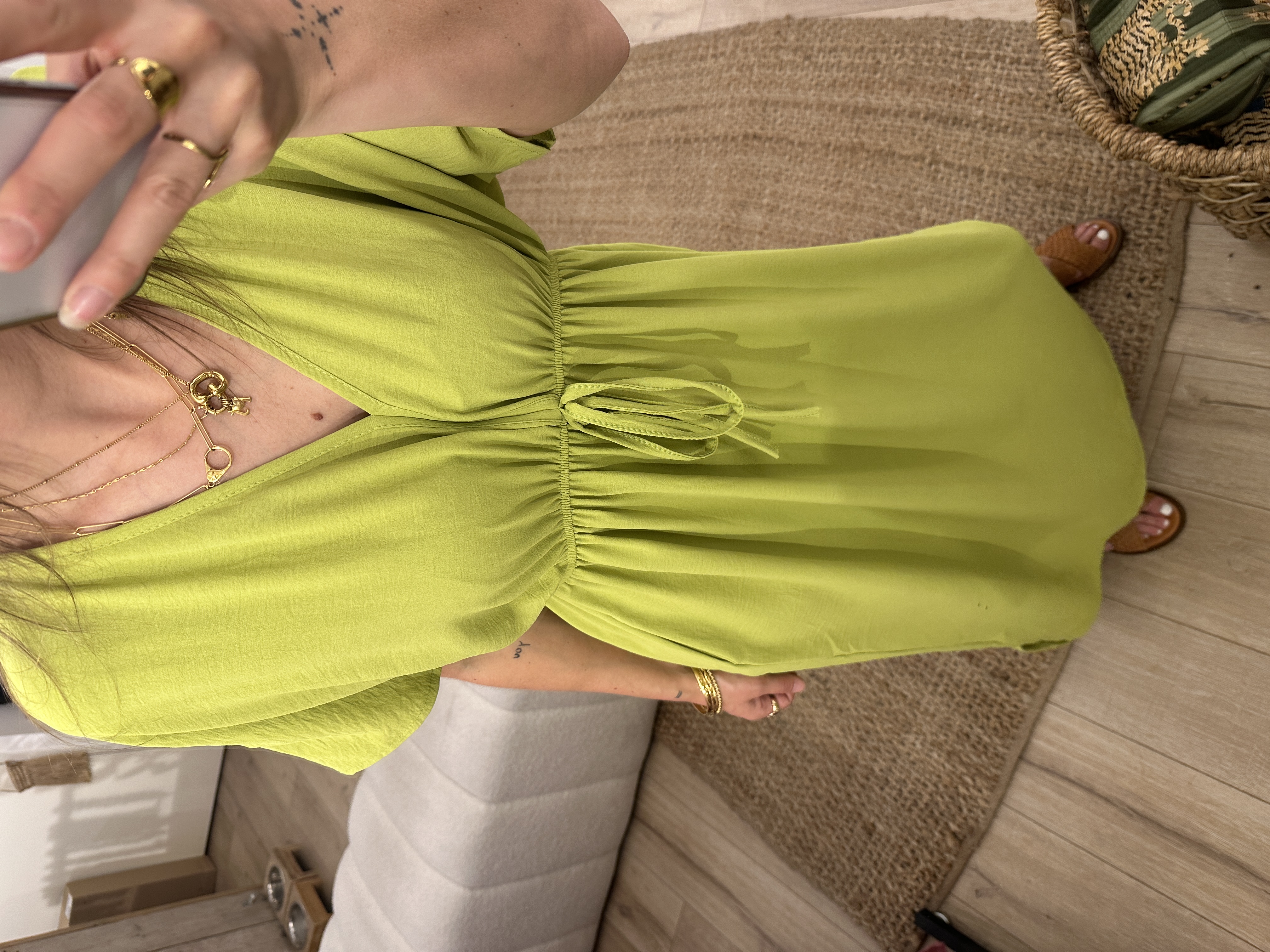 Basic maxi dress Azzurro - lime