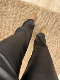 Leatherlook straight pants Azzurro - black