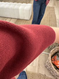 Basic knitted pull Azzurro - bordeaux