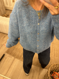 Knitted button cardigan Azzurro - blue