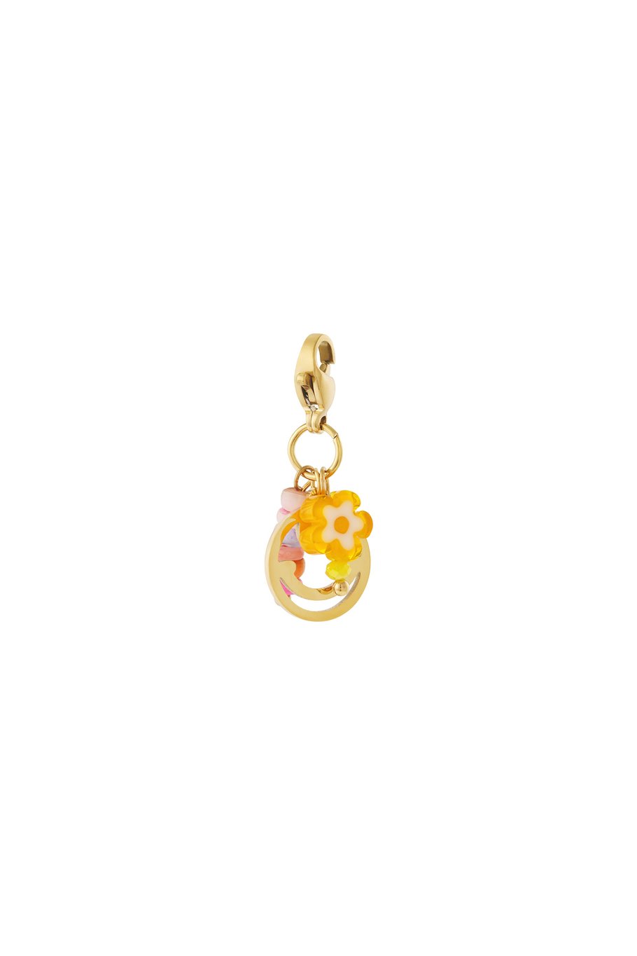 Happy smile jewelry charm - gold