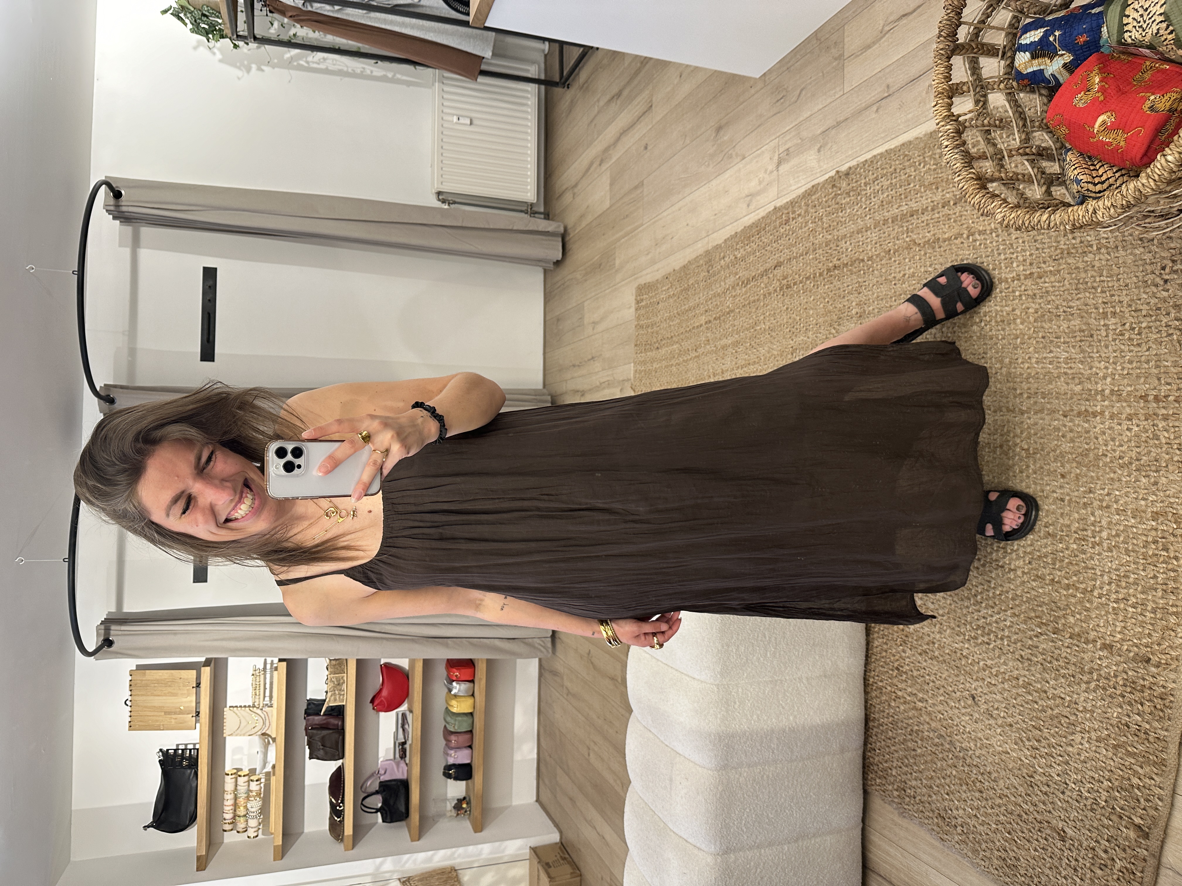 Summer long dress - dark brown