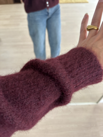 Knitted button cardigan - bordeaux