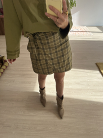 Check bow skirt Azzurro - green