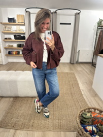Balloon suedine jacket - bordeaux