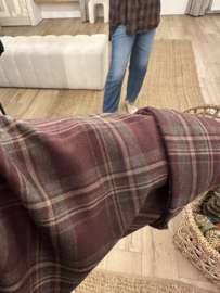 Check blouse Azzurro - dark bordeaux