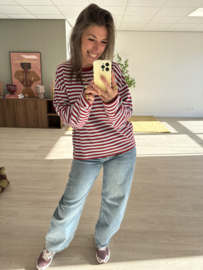 Stripe longsleeve Azzurro - bordeaux/blue light
