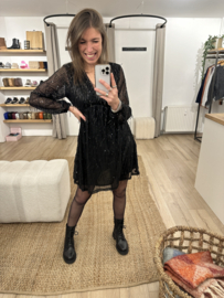 Paillet party dress Azzurro - black