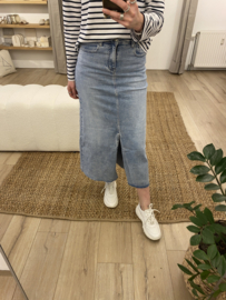 Jeans split maxi skirt - denim