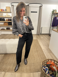 Panter puff blouse Azzurro - dark grey