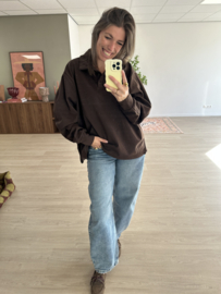 Soft polo pull - dark brown