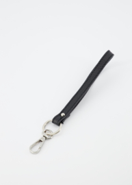 Leather key chain - black/silver