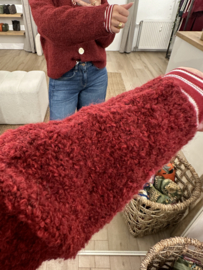 Bouclé button cardigan Azzurro - dark red