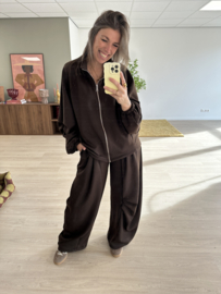 Soft zipper cord set - dark brown