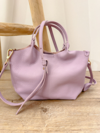 Leather little pouch bag - lila