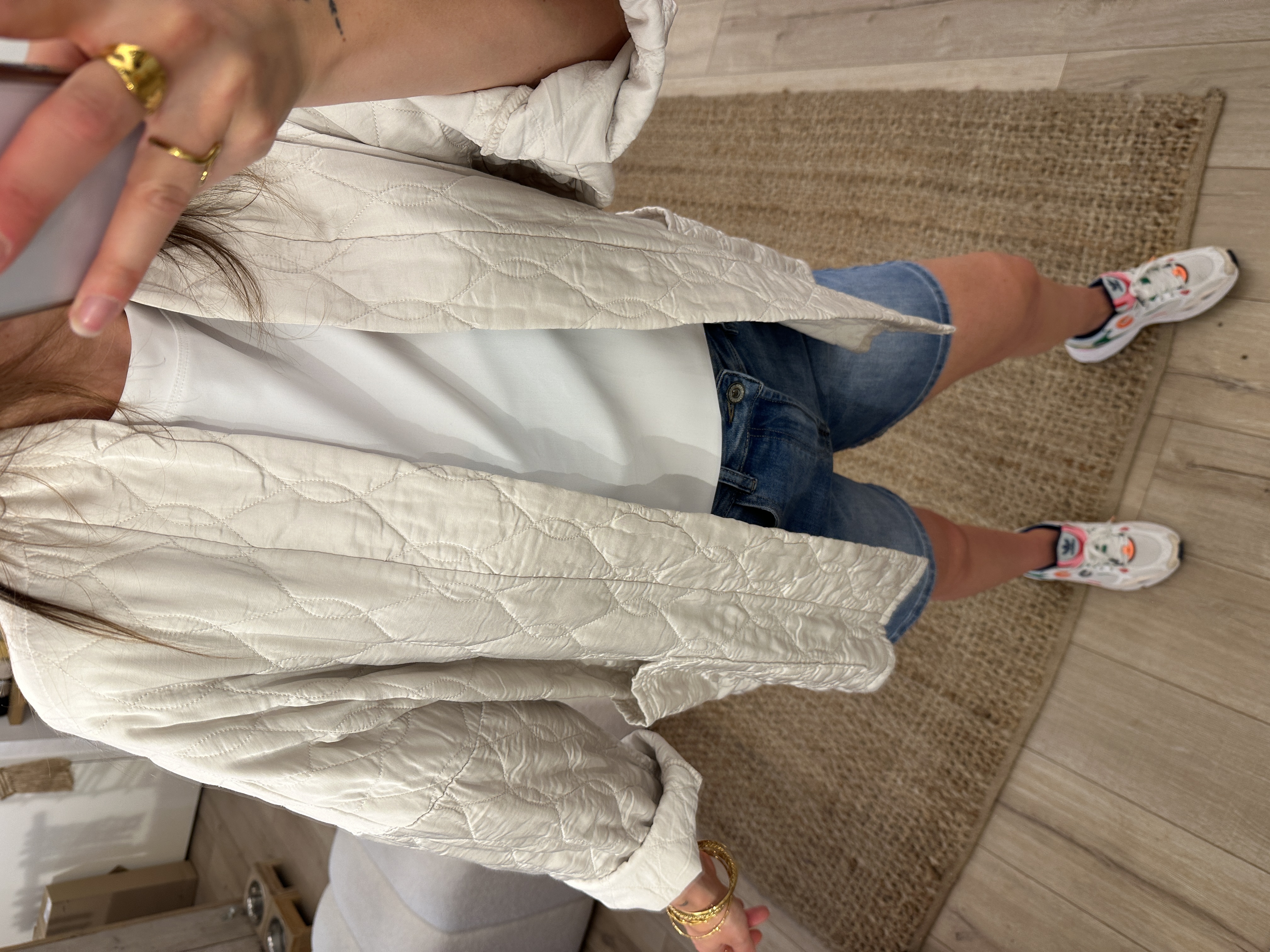 Satin kimono cardigan - naturel