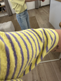 Stripe shortsleeve Azzurro - yellow/purple