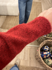 Basic alpaca pull Azzurro - dark red