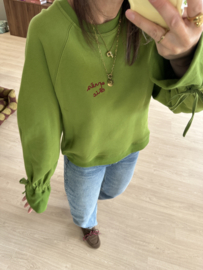 Bow cotton sweater Azzurro - green