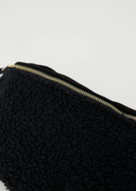 Teddy suède fanny bag - black