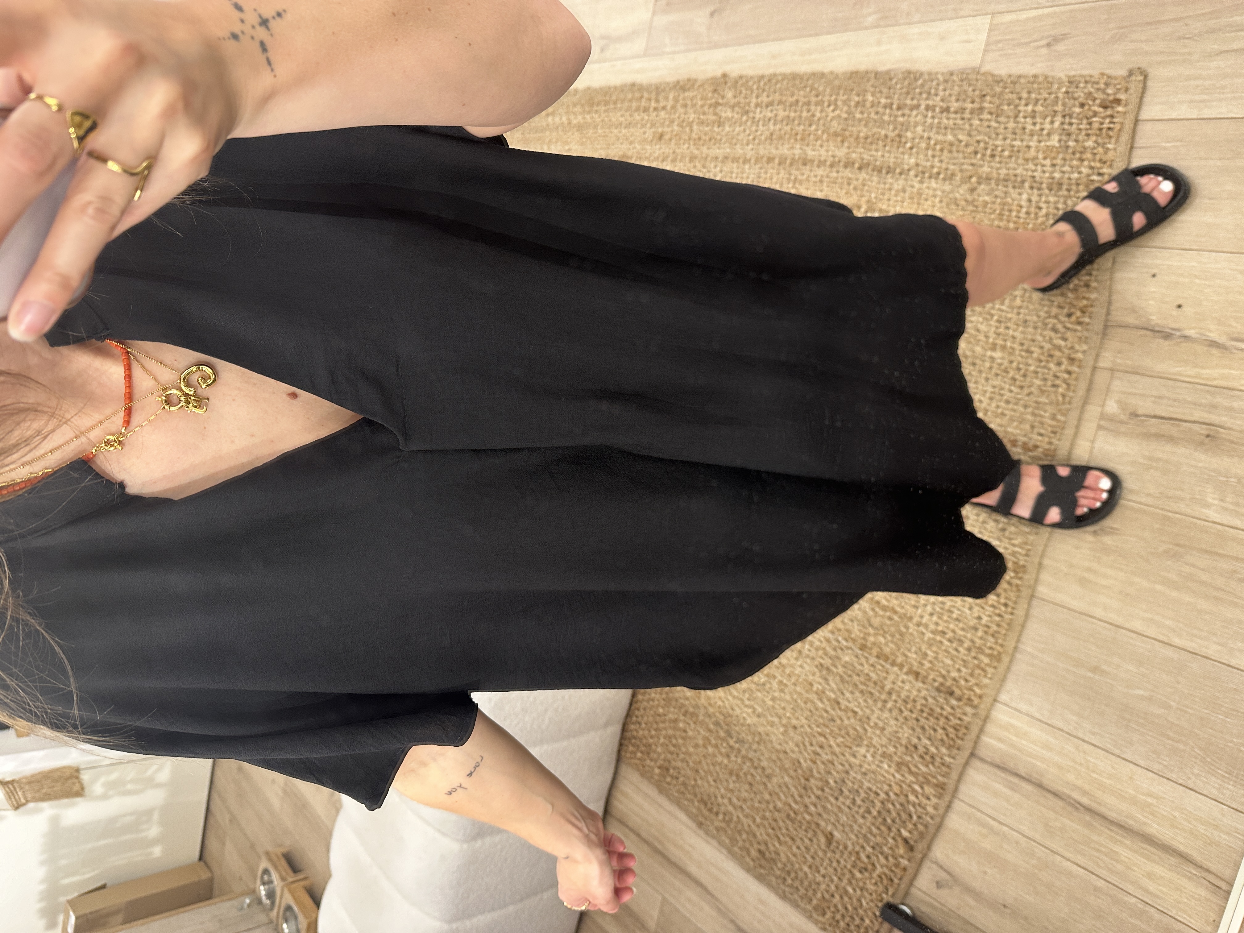 Short V-dress Azzurro - black