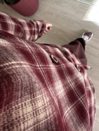 Check button waterfall blouse Ambika - bordeaux