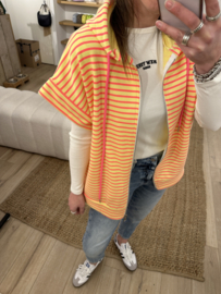 Stripe jog cardigan - yellow