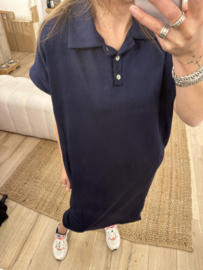 Polo pocket dress - dark blue