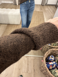 Basic alpaca pull Azzurro - dark brown