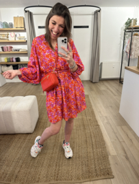 Print butterfly dress Azzurro - red