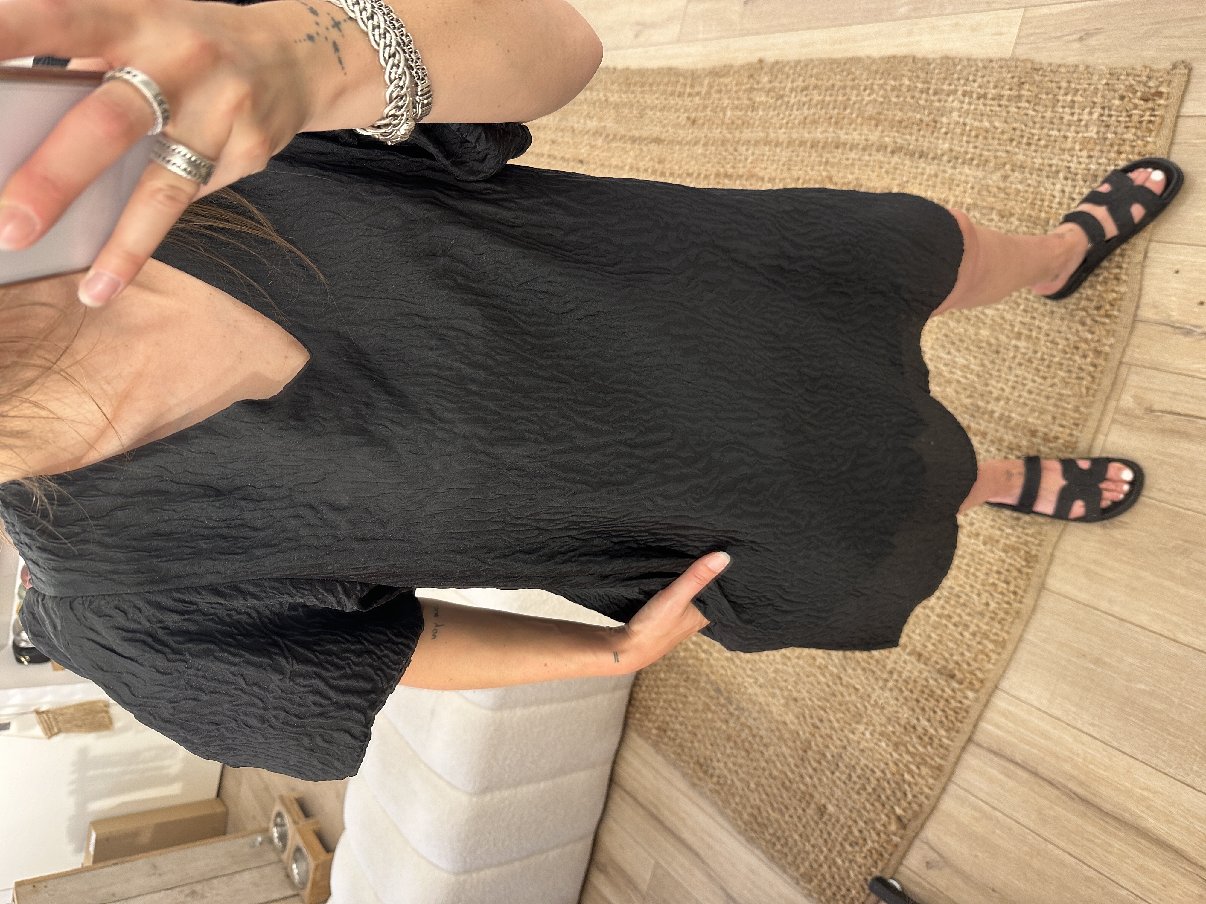 Puff dress Azzurro - black