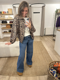 Panter suedine jacket Azzurro - brown