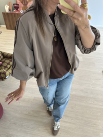 Stripe sportive jacket - taupe