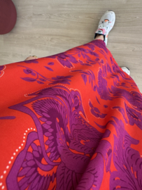 Print V-pocket dress Azzurro - red/purple