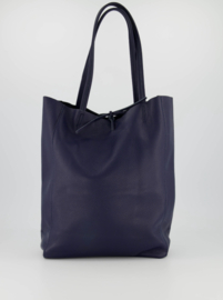 Leather shopper bag - dark blue