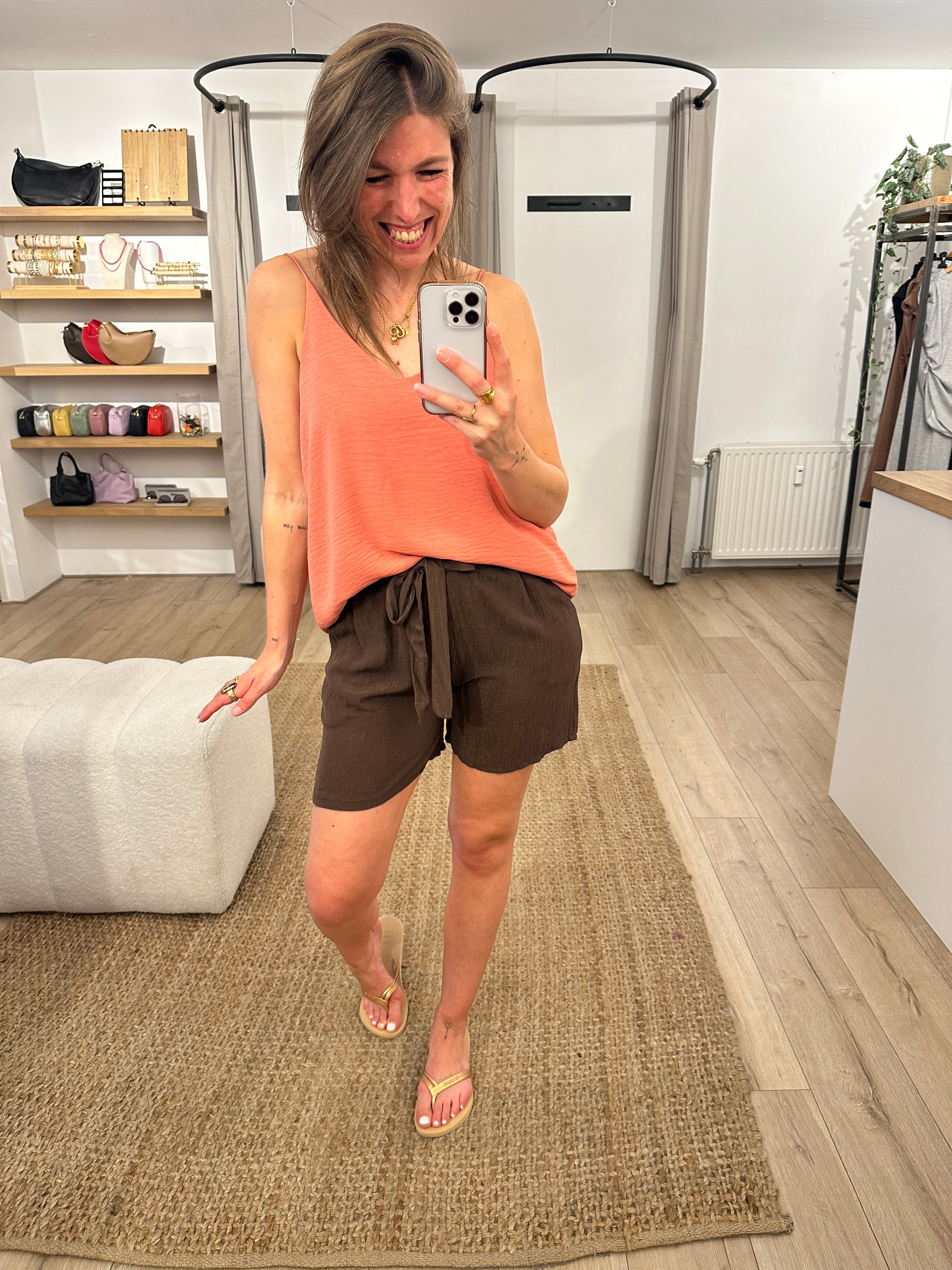 Basic V-top Azzurro - old pink