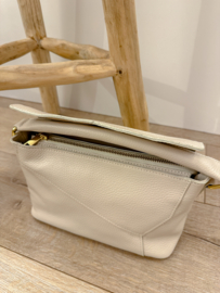 Leather crossbody handbag - naturel