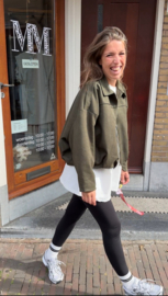 Balloon suedine jacket - army green