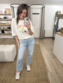 Spicy tee Azzurro - white
