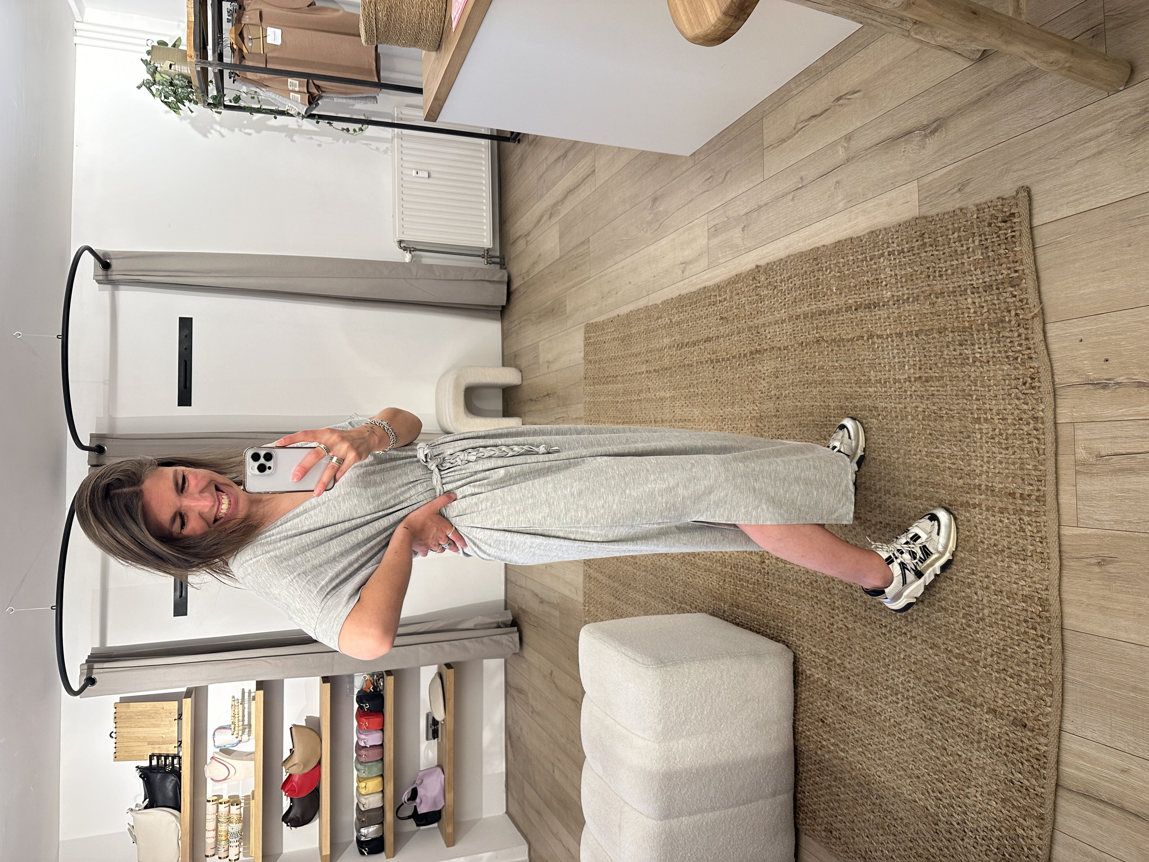 T-shirt split dress - grey